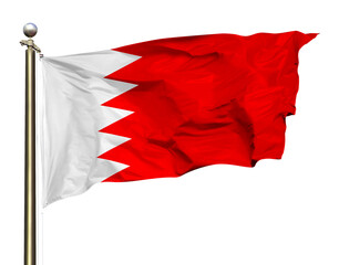 Transparent Background Cutout Bahrain Red And White National Flag Waving In The Wind