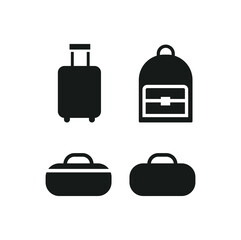 Vector travel luggage icons set scalable suitcase backpack duffle bag luggage bag
