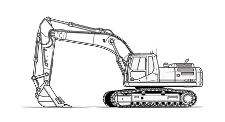 bulldozer excavator isolated on white