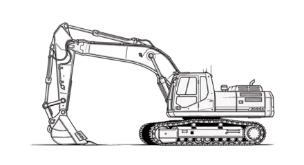 bulldozer excavator isolated on white