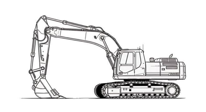 bulldozer excavator isolated on white