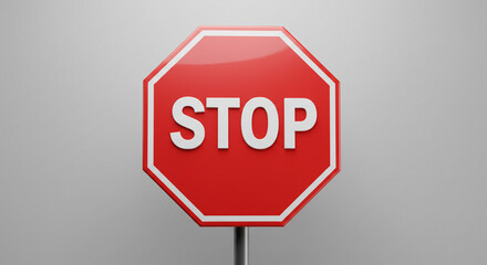 Iconic red stop sign for safety campaigns and traffic awareness, promoting caution and control, ideal for educational materials and public service announcements
