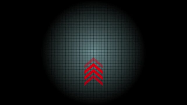 Directional Ascent: A visually arresting image featuring a bold, red upward-pointing arrow, symbolizing progress, growth, and advancement, against a backdrop of a subtly textured dark space.