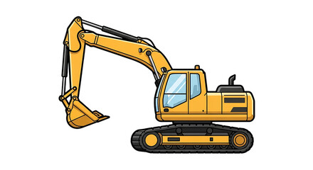 excavator on a white background