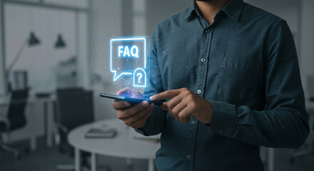 Get instant answers with FAQs on your mobile device, simplifying customer support and boosting user engagement in a modern, professional setting