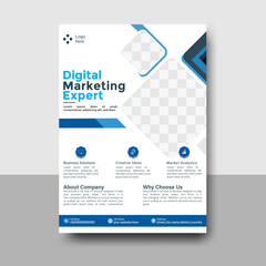 Digital marketing expert flyer template with professional design elements