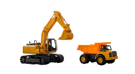 bulldozer excavator isolated on white