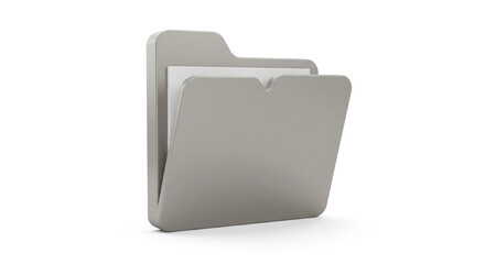 Modern minimalist folder icon with clean lines and subtle shadows for professional digital organization and data management solutions