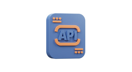 Modern 3D icon representing API technology and digital integration for innovative software development and connectivity solutions