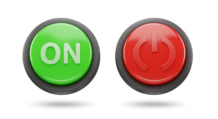 Dynamic ON/OFF buttons symbolize power, control, and activation for modern technology and business concepts