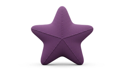 Cozy purple star-shaped plush pillow with detailed stitching, perfect for adding comfort and whimsical charm to any nursery or play space.