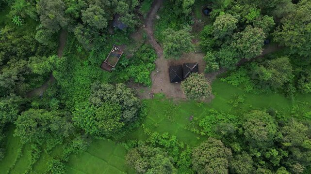 Circular ariel view coming down showing konkan home from top
