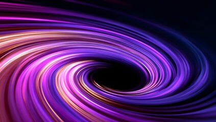 Vibrant swirling vortex of purple and pink light streaks creating a dynamic abstract energy flow isolated on transparent background