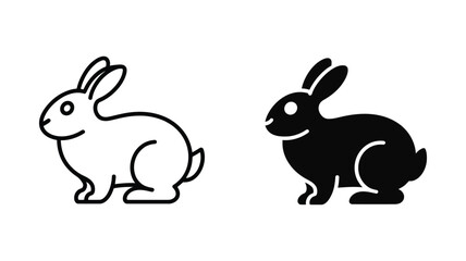 Obraz premium Vector art of rabbit icon, representing springtime, fertility, and gentle nature, often associated with easter celebrations and childrens stories