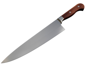 A Blade of a big machete isolated on transparent or white backgrounds