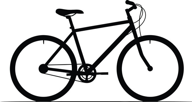 Black bicycle silhouette isolated on white background simple and minimalist illustration of a bike for transportation or recreation