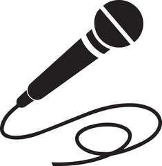 a classic handheld microphone with a long cable