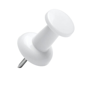White push pin isolated on transparent or white backgrounds