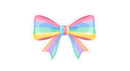 Fototapeta premium Colorful Rainbow Striped Bow Tie Illustration.