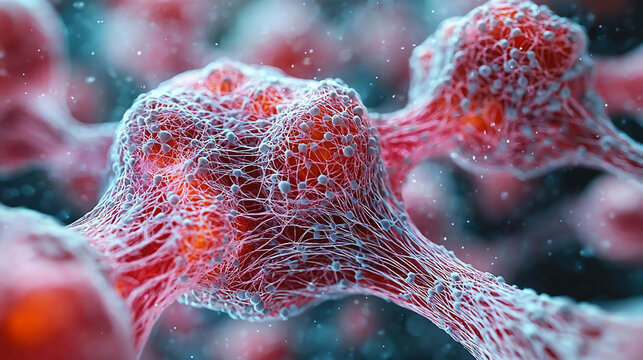 Detailed view of organic connective tissue cells Generative AI