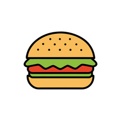 Delicious vector burger illustration icon scalable for various graphic design projects