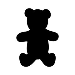 Silhouette of a classic teddy bear toy for children and adults