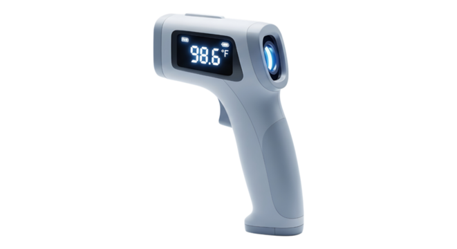 Infrared thermometer isolated on transparent background