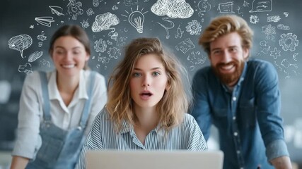 Creative brainstorming session with students in a classroom setting - Powered by Adobe