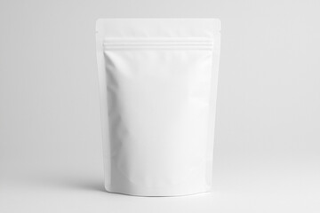 white retort pouch bag mockup standing white backgorund