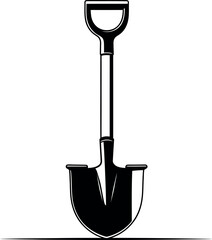  Black and white illustration of a shovel