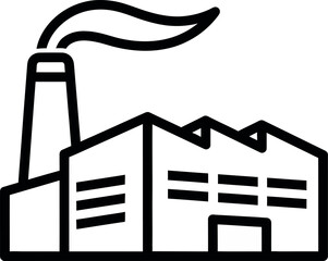  Factory building with smoke coming out of chimney