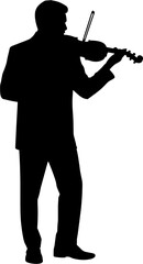Man Playing Violin Silhouette Vector Illustration © Hikmat Studios