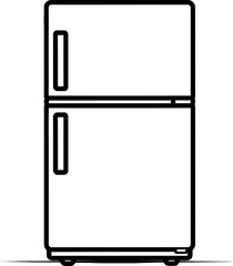 Simple line art illustration of a refrigerator
