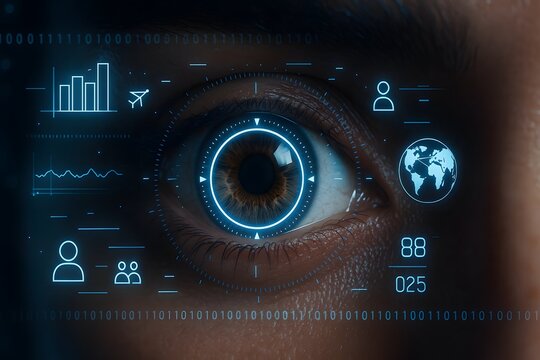 Biometric Eye and Futuristic HUD