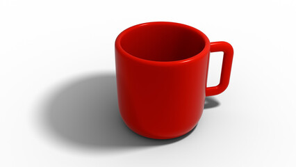 Red cup for coffee or tea