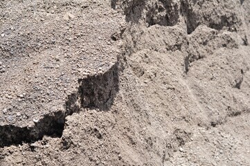 Pile of Dry Sand with Rough Texture in Sunlight