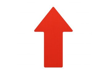 Fototapeta premium Red arrow icon pointing up, symbolizing growth, direction, success, increase, and rising trend on transparent background