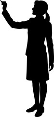 Fototapeta premium Woman Teacher Silhouette Vector Illustration