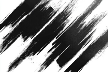 Obraz premium Abstract digital artwork featuring bold black brushstrokes diagonally sweeping across a white background, creating a high-contrast dynamic composition .