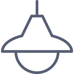 Simple Outline Icon Of A Hanging Lamp With A Transparent Background And Dark Grey Lines