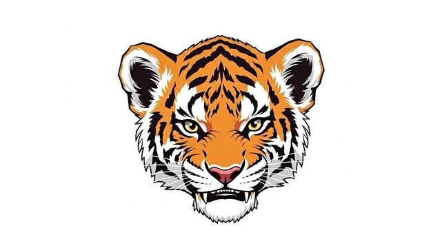 Fierce Tiger Head Illustration.