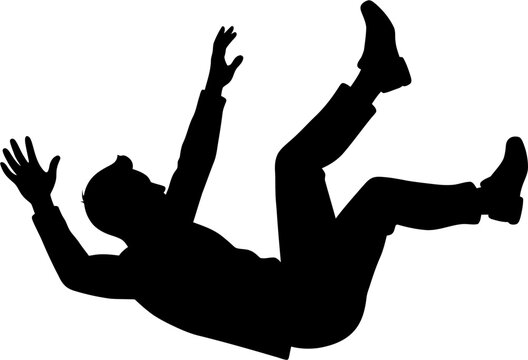 Man Falling Silhouette Vector Illustration