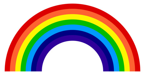 Rainbow vector icon, perfect for weather graphics, children’s decor, education, Pride themes, greeting cards, party banners, and posters; cheerful cartoon.