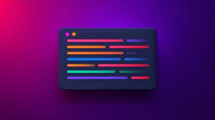 A vibrant, modern digital interface with colorful code lines against a dark background, suggesting technology and creativity.