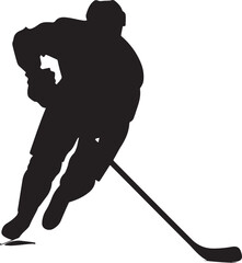 Ice Hockey Player Shooting Action Silhouette Illustration