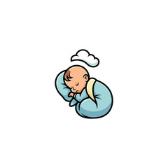 Baby Sleeping icon flat vector design.