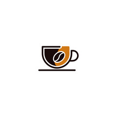 Coffee logo icon flat vector design.
