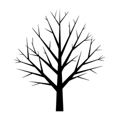 Leafless Winter Tree Silhouette Graphic for Nature  Seasonal Designs  Bare Branches Illustration vector illustration