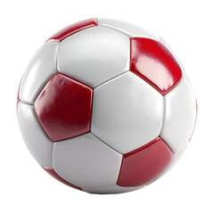 Fototapeta premium Red and white soccer ball equipment for sports and recreation