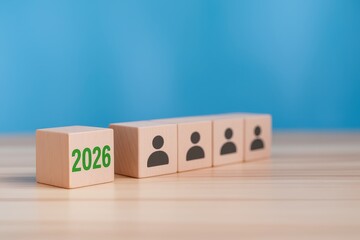 Cubes with 2026 Label and People Icons